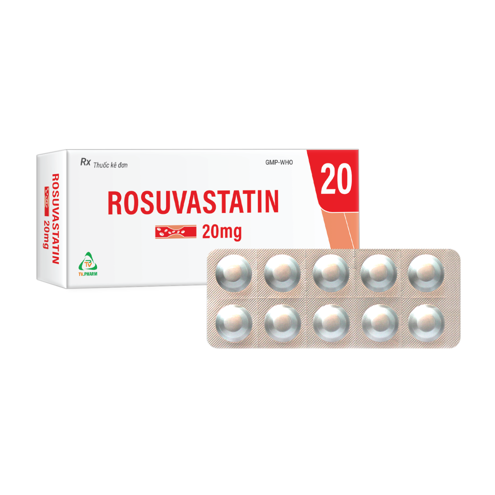 Viên nén bao phim ROSUVASTATIN 20mg V/10, H/30